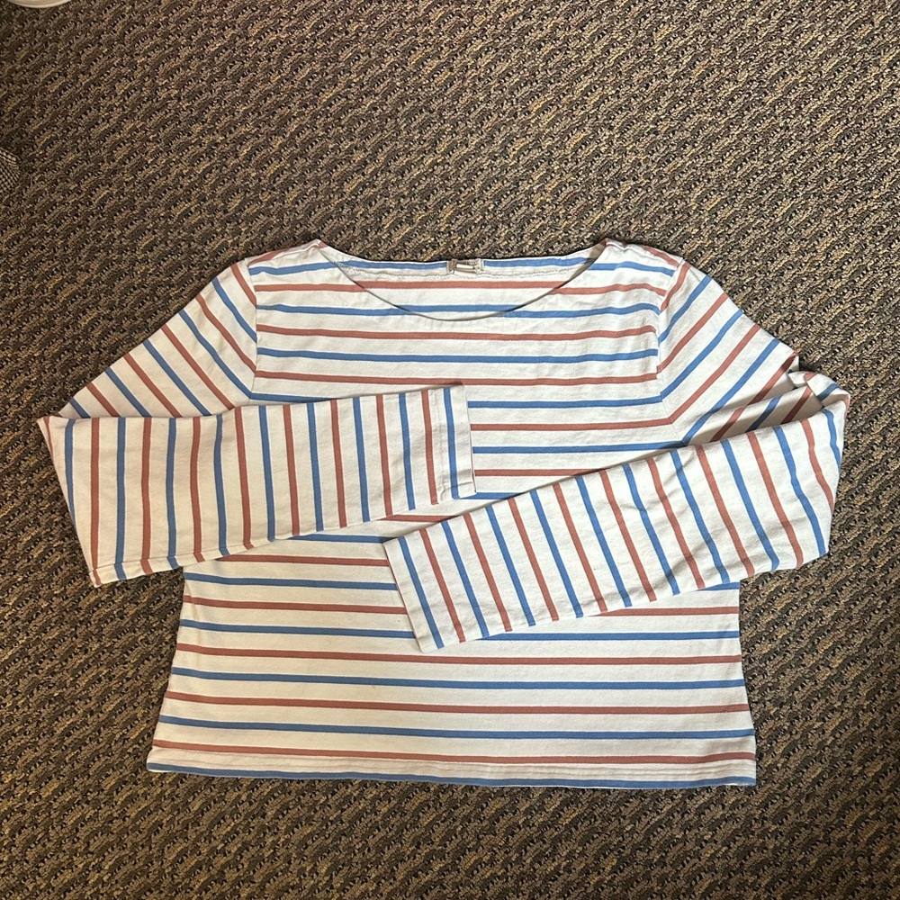 3/$15 🌟  J.Crew Classic Stripe Long Sleeve Tee M